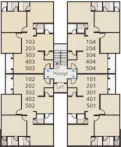 B And B Developers Eshranti Sira Block B Typical Cluster Plan From 1st to 5th Floor 1