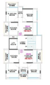 Project Image of 725.0 - 785.0 Sq.ft 2 BHK Apartment for buy in Apex Maruti Height