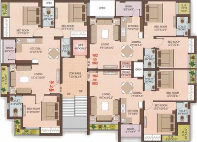 Project Image of 529.58 - 660.8 Sq.ft 2 BHK Apartment for buy in Apple Avenue