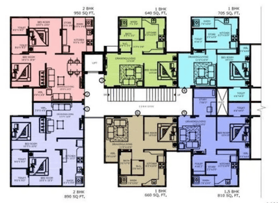 Project Image of 690 Sq.ft 1 BHK Apartment / Flat for sale in Vejalpur for Rs. 3550000
