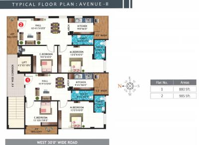 Project Image of 725.0 - 1000.0 Sq.ft 2 BHK Apartment for buy in Platinum Avenue I II III IV