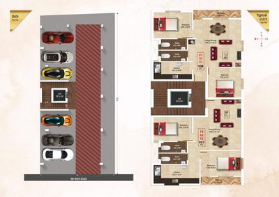 Project Image of 0.0 - 938.0 Sq.ft 2 BHK Apartment for buy in MLR Thirupathi Flats