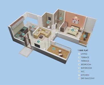 Project Image of 456.07 - 540.0 Sq.ft 1 BHK Apartment for buy in Radhika Srinivasa