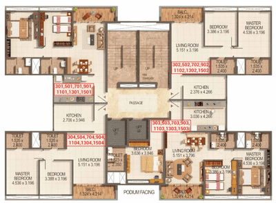 Project Image of 638.3 - 981.67 Sq.ft 2 BHK Apartment for buy in Kumar Palmspring Towers