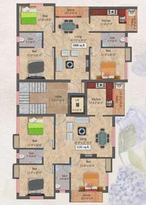 Project Image of 1068.0 - 1131.0 Sq.ft 3 BHK Apartment for buy in Aliyah Peace Enclave