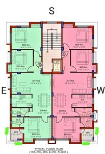 Aurovilla Block A Cluster Plan from 1st to 4th Floor 1