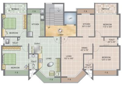 Project Image of 1065.0 - 1085.0 Sq.ft 2 BHK Apartment for buy in Monarch Sapphire