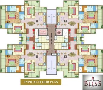 Project Image of 0.0 - 1855.0 Sq.ft 3 BHK Apartment for buy in Nandini Metro Suites Bliss