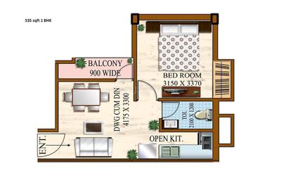 Project Image of 255.0 - 965.0 Sq.ft 1 RK Apartment for buy in Larica Garden Residence