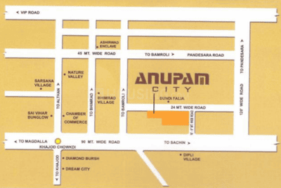 Project Image of 1212 Sq.ft 2 BHK Apartment / Flat for sale in Udhna for Rs. 2275000