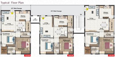 Project Image of 0.0 - 1024.72 Sq.ft 2 BHK Apartment for buy in Siri Sampada Arun Prime