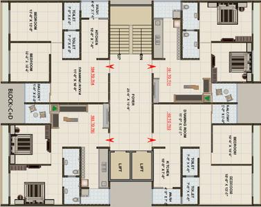 Project Image of 544.0 - 751.0 Sq.ft 2 BHK Apartment for buy in Maruti Radhe Elegance Block A B C D And E