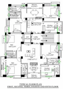 Badhri Anugraha Cluster Plan from 1st to 4th Floor 1
