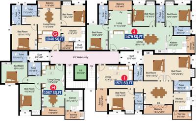Project Image of 1025.0 - 1594.0 Sq.ft 2 BHK Apartment for buy in Priya Priyanka Lifestyle