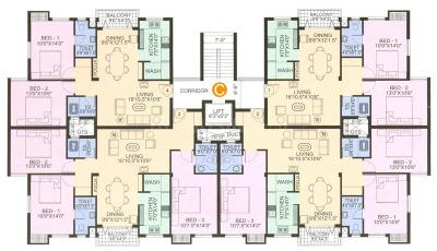 Project Image of 1182.0 - 1434.0 Sq.ft 2 BHK Apartment for buy in Navins Subhamangala