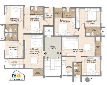 Project Image of 506.0 - 1126.0 Sq.ft 1 BHK Apartment for buy in AD Palladium Grande VI Block B