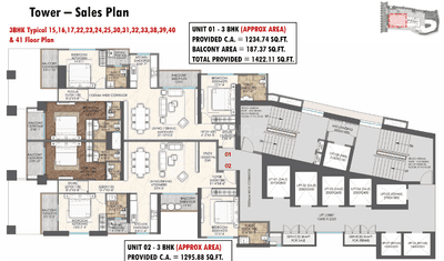 Project Image of 1300.0 - 1770.0 Sq.ft 3 BHK Apartment for buy in Mitani Sky 9