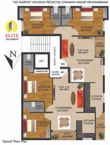 Project Image of 950.0 - 1050.0 Sq.ft 2 BHK Apartment for buy in Elite Sai Sukriti