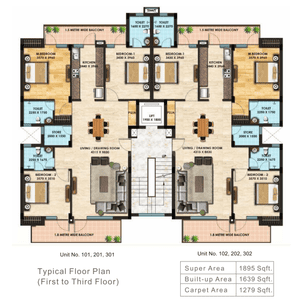 Project Image of 0.0 - 1279.0 Sq.ft 3 BHK Apartment for buy in Omaxshiva ll