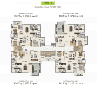 Project Image of 3720.0 - 4065.0 Sq.ft 4 BHK Duplex for buy in Sattva Magnificia