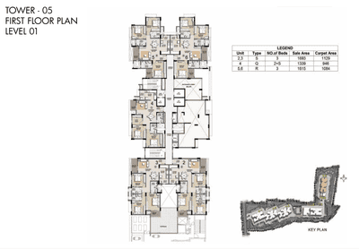 Project Image of 946.0 - 1129.0 Sq.ft 2.5 BHK Apartment for buy in Prestige Misty Waters Vista Tower