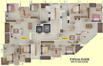 Project Image of 649.0 - 1651.0 Sq.ft 2 BHK Apartment for buy in Trinity New Castle
