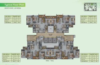 Project Image of 924.0 - 1395.0 Sq.ft 3 BHK Apartment for buy in Dosti Greenscapes Phase 2
