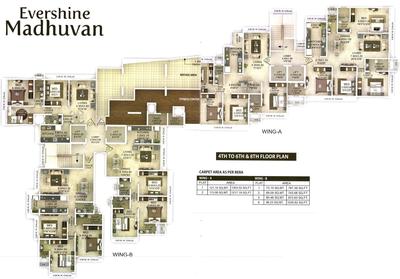 Project Image of 743.68 - 1303.63 Sq.ft 2 BHK Apartment for buy in Evershine Madhuvan