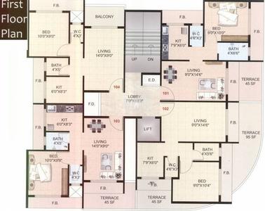 Project Image of 650.0 - 675.0 Sq.ft 1 BHK Apartment for buy in Aryan Orchid