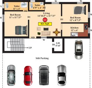 Project Image of 773.0 - 902.0 Sq.ft 2 BHK Apartment for buy in Live Aadhana