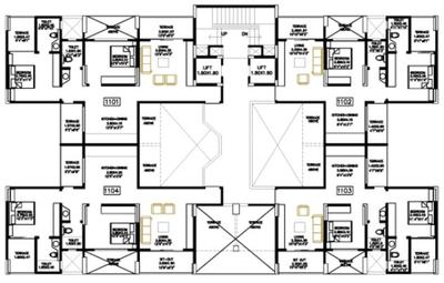 Project Image of 984.0 - 1221.0 Sq.ft 2 BHK Apartment for buy in BU Bhandari Colonnade Apartment