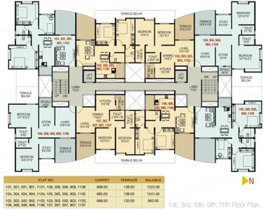 Project Image of 490.0 - 1268.0 Sq.ft 1 BHK Apartment for buy in Shah Prestige Gold