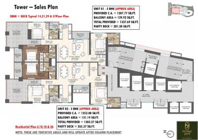 Project Image of 1300.0 - 1770.0 Sq.ft 3 BHK Apartment for buy in Mitani Sky 9