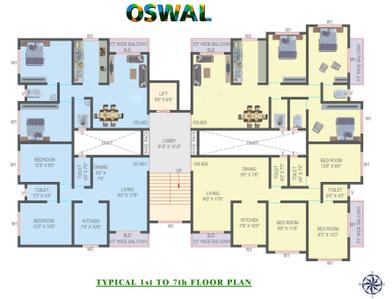Project Image of 653.58 - 865.31 Sq.ft 2 BHK Apartment for buy in Oswal Darshan Heights