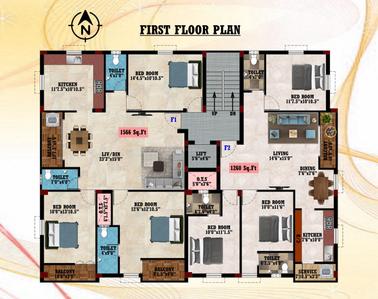 Project Image of 1200.0 - 1566.0 Sq.ft 3 BHK Apartment for buy in Linga Homes