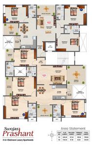 Project Image of 1345.0 - 1352.0 Sq.ft 3 BHK Apartment for buy in Swojas Prashant