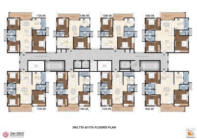 Project Image of 1285.0 - 2225.0 Sq.ft 2 BHK Apartment for buy in Om Sree Gallaxy