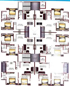 Ashtavinayak Gajanan Residency Typical Floor Cluster Plan 1