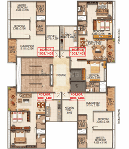 Project Image of 764.24 - 1103.3 Sq.ft 2 BHK Apartment for buy in Kumar Palmspring Towers A1 A2 And A3