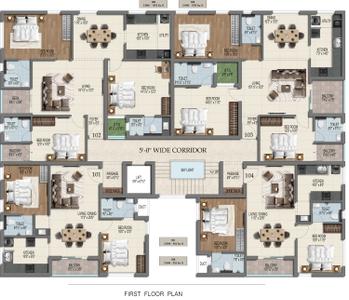 Project Image of 1543.0 - 1850.0 Sq.ft 3 BHK Apartment for buy in Harmony Ramprasad