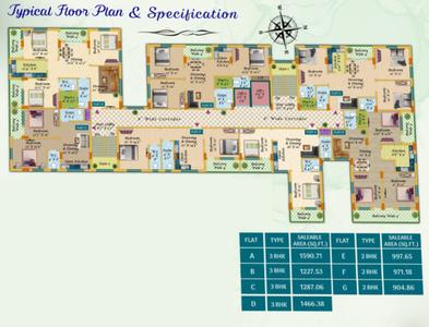 Project Image of 898.84 - 1590.71 Sq.ft 2 BHK Apartment for buy in Shree Chaitanya Housing Complex Block 2