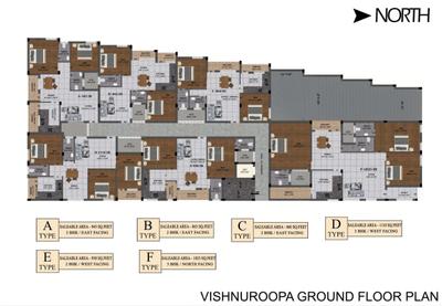 Project Image of 840.0 - 1835.0 Sq.ft 2 BHK Apartment for buy in Navaneetha Vishnuroopa
