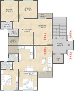 Project Image of 950.0 - 1334.0 Sq.ft 2 BHK Apartment for buy in Shiv Aashray Residency