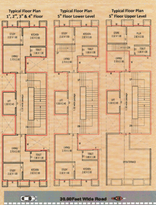 Krishna Palace Cluster Plan from 1st to 5th Floor 1