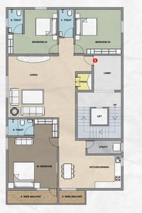 Project Image of 0.0 - 2200.0 Sq.ft 3 BHK Apartment for buy in Exquisite BK Homes