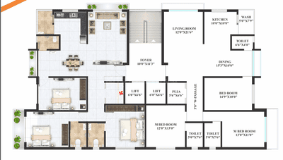 Project Image of 1196.19 - 1204.59 Sq.ft 3 BHK Apartment for buy in OM Eminence