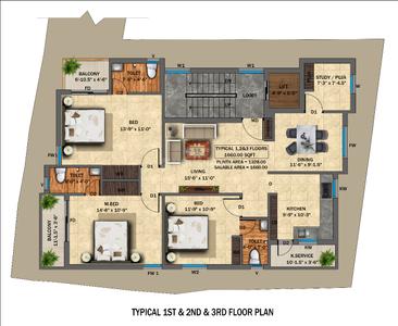 Project Image of 0.0 - 1660.0 Sq.ft 3 BHK Builder Floor for buy in Signature Apartments