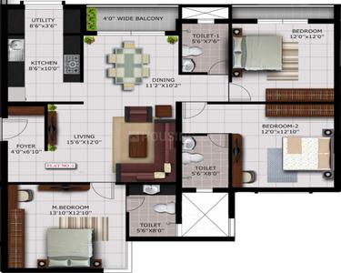 Project Image of 1596.0 - 1794.0 Sq.ft 3 BHK Apartment for buy in Mahaveer Amber Woods