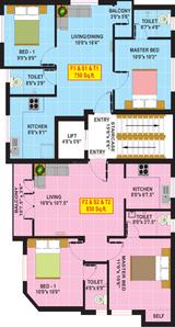 Project Image of 750.0 - 830.0 Sq.ft 2 BHK Apartment for buy in Eeshani Harini