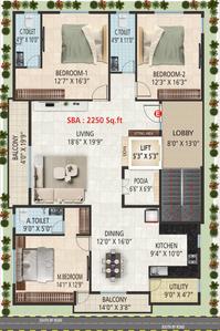 Project Image of 0.0 - 2250.0 Sq.ft 3 BHK Apartment for buy in Laavanya GR Temple Nest